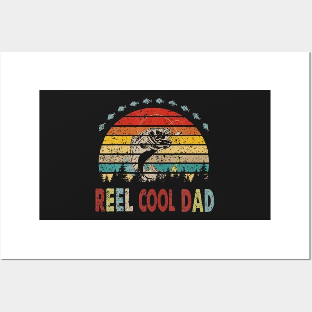 Vintage Retro Reel Cool Dad Fishing Hunting Father Day Wall Art by ANGELA2-BRYANT